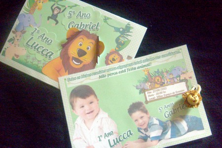 Convite aniversário Safari 