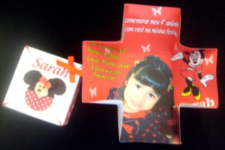 Convite caixinha Minie (Dentro)