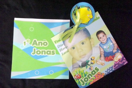 Convite Tema Fundo do Mar.